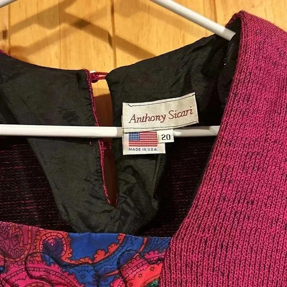 Vintage Anthony Sicari Sweater with Quilted acrylic neck. - Picture 2 of 6